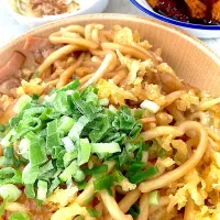 焼きうどん、オニオンスライス、コロッケ|まみみさん