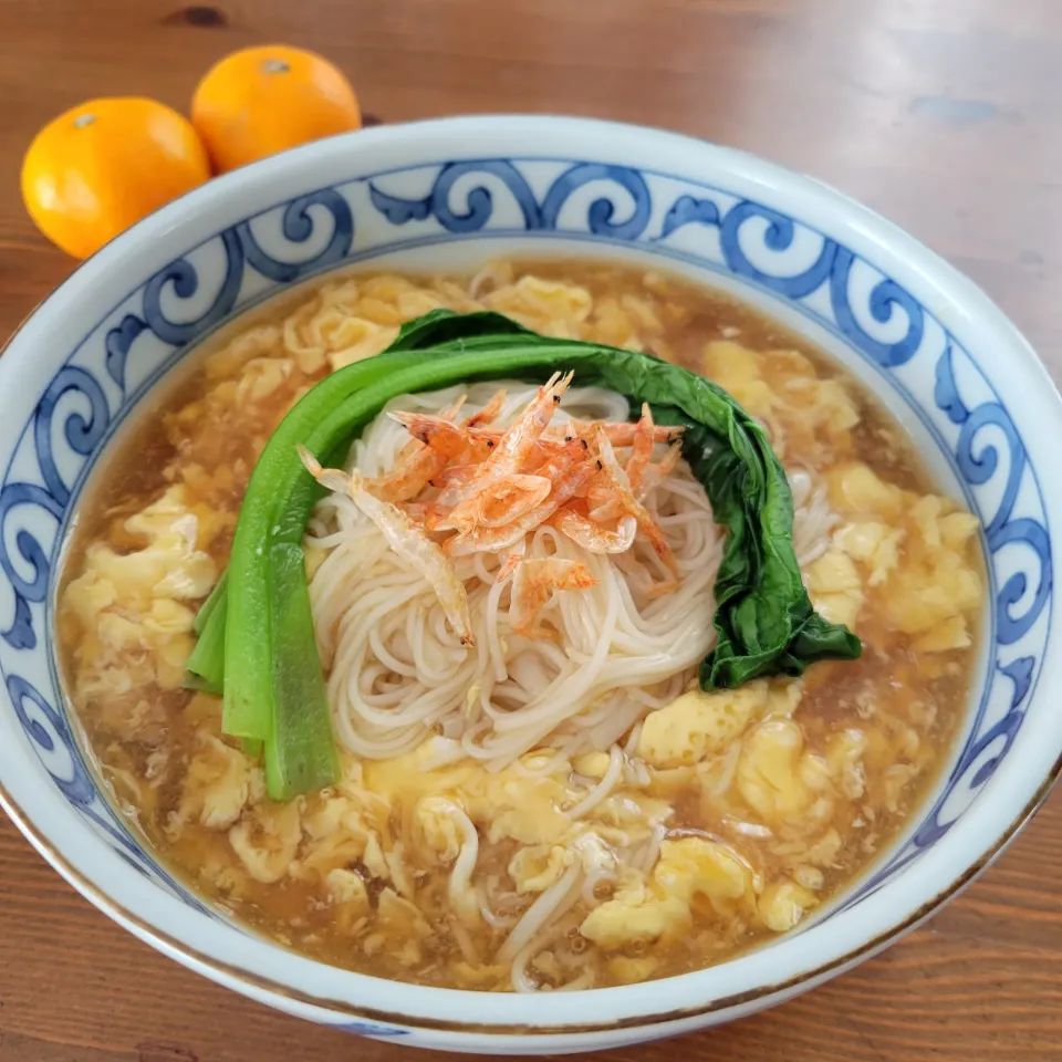 ふわふわカキ玉にゅうめん|あんさん