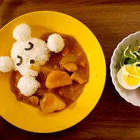 子どものお夕飯。カレーを楽しく美味しく…|みーぬさん