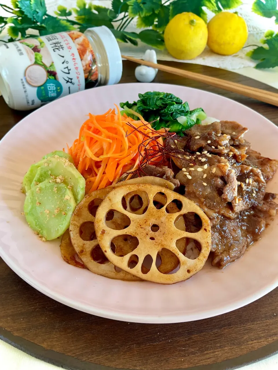 お肉も野菜も塩糀パウダーde焼肉丼|スイーツポテトさん