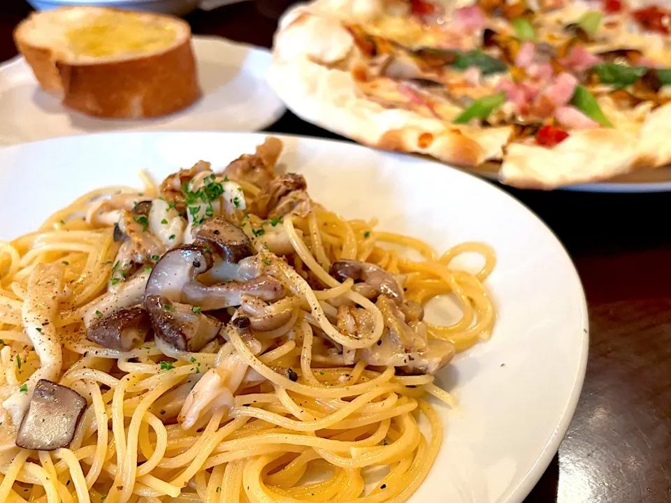 帆立ときのこのクリームパスタ🍄&🍕|lalapoさん