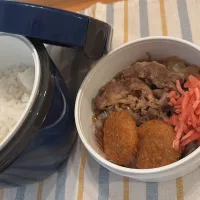 1202 牛丼　男子高校生弁当　寝坊しました！|Riieeさん