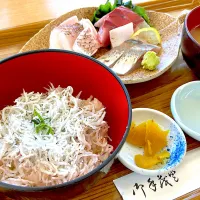 お刺身3種盛りとミニしらす丼| 901さん