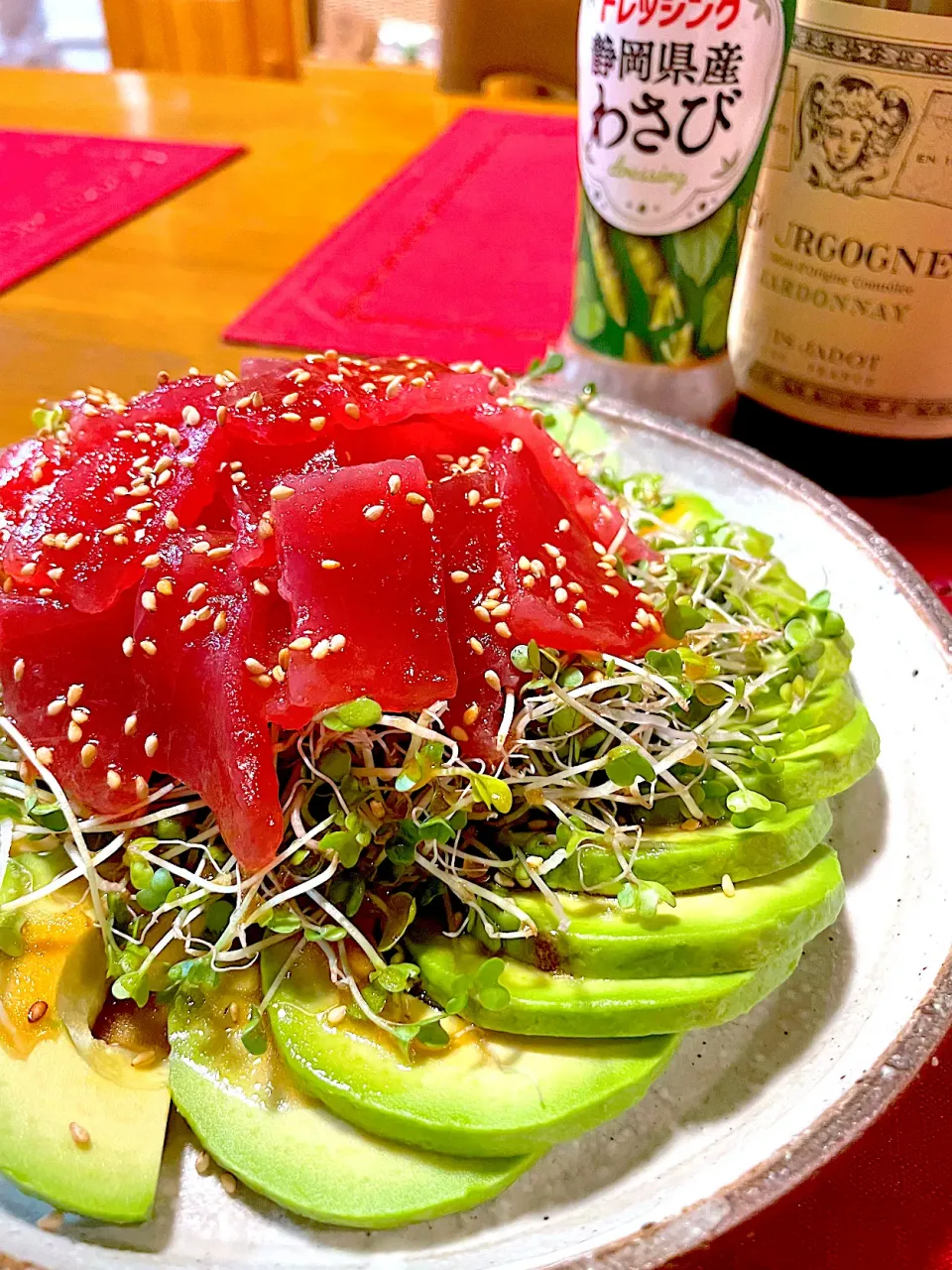 アボカドとマグロのわさびドレサラダ𓌉🥗𓇋|おかちさん