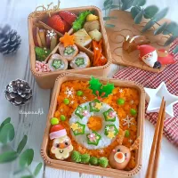 ✨🎄✨クリスマスリースおにぎり弁当🎅✨🎄✨