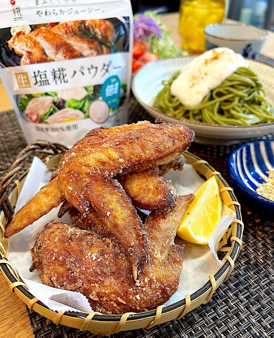 塩麹パウダーで手羽先唐揚げ🍗|ラゴさん。さん