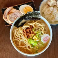 とみ田風ラーメンと焼売ご飯