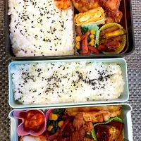 おっさん弁当　🍠　卵焼き　揚げ餃子　唐揚げ　バターソテー　🧄|ひげおやじさん