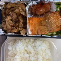 肉と魚弁当🍱|あーやーさん