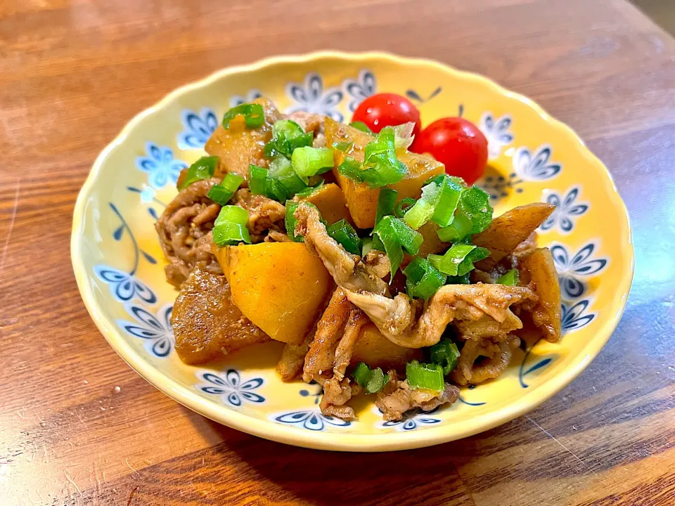 豚肉と柿のソース炒め|ちろるろさん