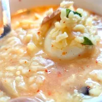 rice soup with boiled egg and prawn|ジェンルグクッキングさん