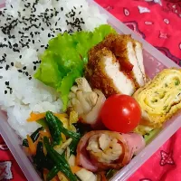 ほうれん草炒めささみフライ弁当|yayoi.Kさん