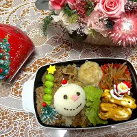 2024.12.5はスノーマンのミニおにぎり牛丼弁当⛄️|makoさん