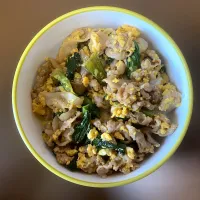 豚肉ロース青梗菜炒め丼|ばーさんさん