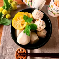 塩麹パウダーで里芋と鶏つみれの煮物😊柚子風味|ナオミさん