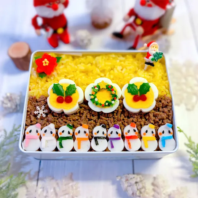 Snapdishの料理・レシピ写真:キーマカレー弁当｜お弁当で楽しむアドベントクリスマス『３週目♪』