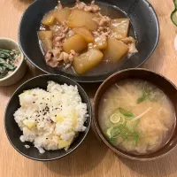 冬瓜の煮物とサツマイモご飯|やすださん