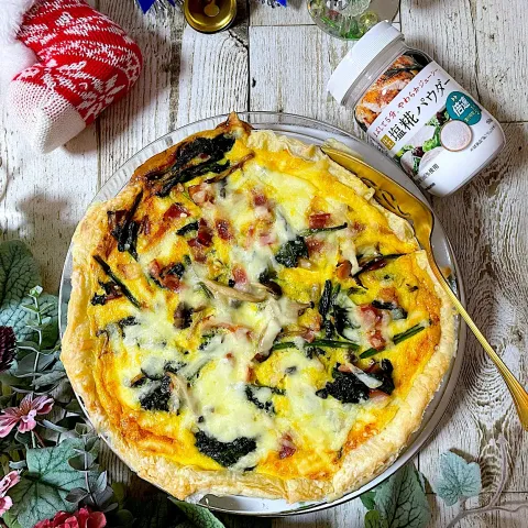 「プラス糀 生塩糀パウダー ボトル」を使ってみたSnapdishの料理・レシピ写真:とりあえず塩糀パウダーでトリプルチーズキッシュ✨