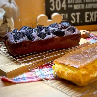 チョコパウンドケーキとりんごのチーズケーキ