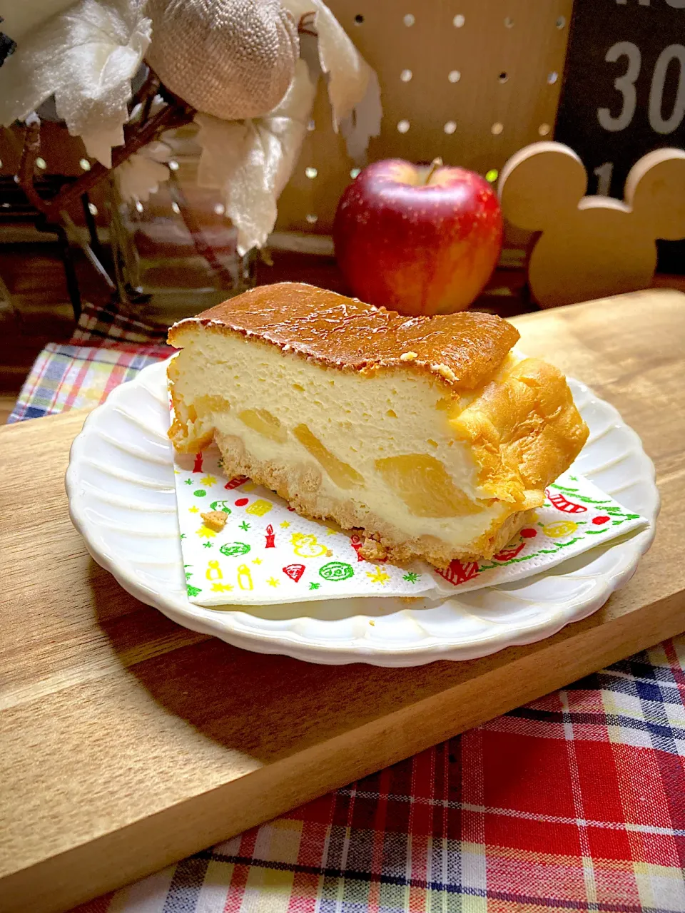 りんごのチーズケーキ|真珠きょうだいママさん