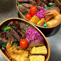 ステーキ🥩のっけ弁当| 雑草シェリーさん