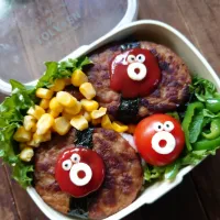 漢の…次女用🍱マルシンミニハンバーグおにぎり弁当|ᵏᵒᵘさん