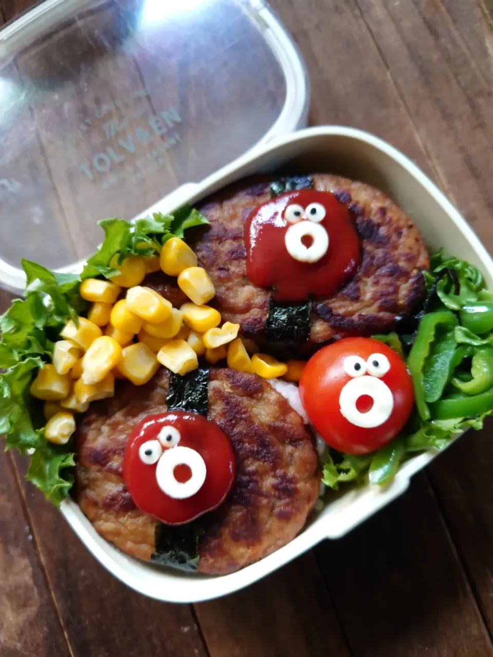 漢の…次女用🍱マルシンミニハンバーグおにぎり弁当|ᵏᵒᵘさん