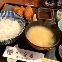 割烹金藤さんの『カキフライ定食』😋| アライさんさん