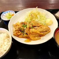 豚バラ肉生姜焼定食 ¥850|Blue Moon Caféさん