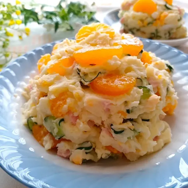 Snapdishの料理・レシピ写真:みかん入りポテトサラダ🥗｜旬を食べよう！みかん活用大辞典