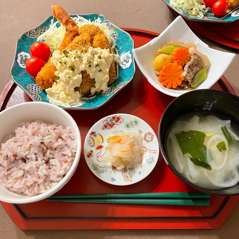 海老🦐&牡蠣フライ🦪|かつおさん