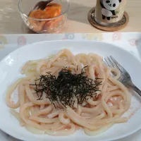 生たらこパスタソースをうどんに混ぜた|しまだ ちえこさん