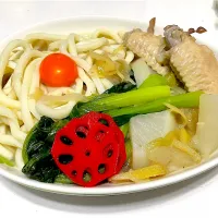 聖護院蕪と手羽先のスープうどん|マニラ男さん