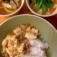 麻婆豆腐と野菜スープ|えみゆさん