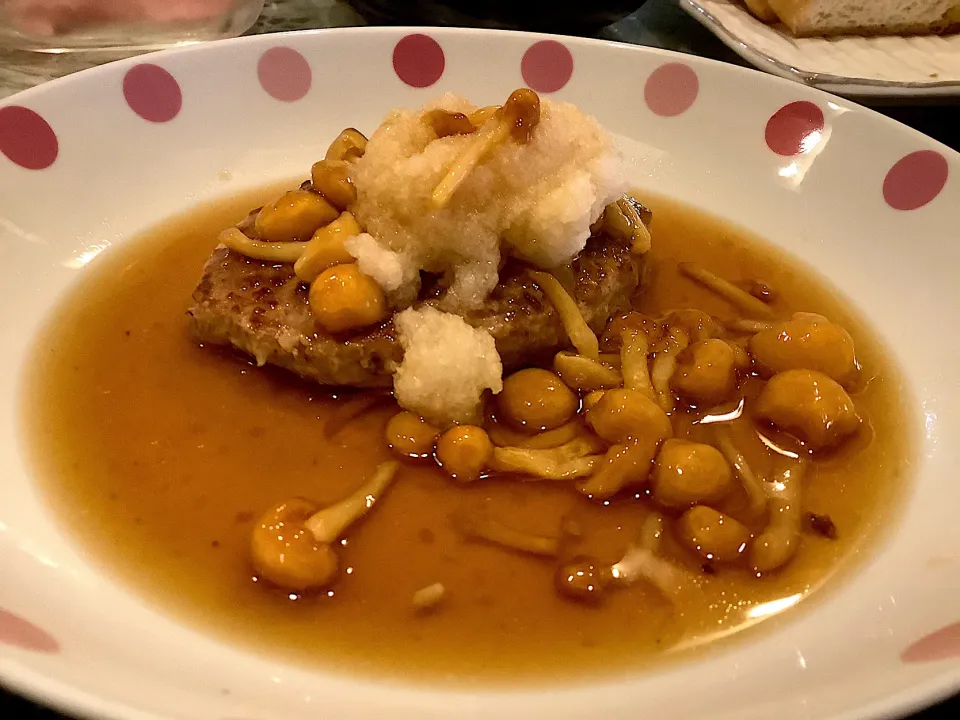 和風ハンバーグ(なめこソース)😋|アライさんさん
