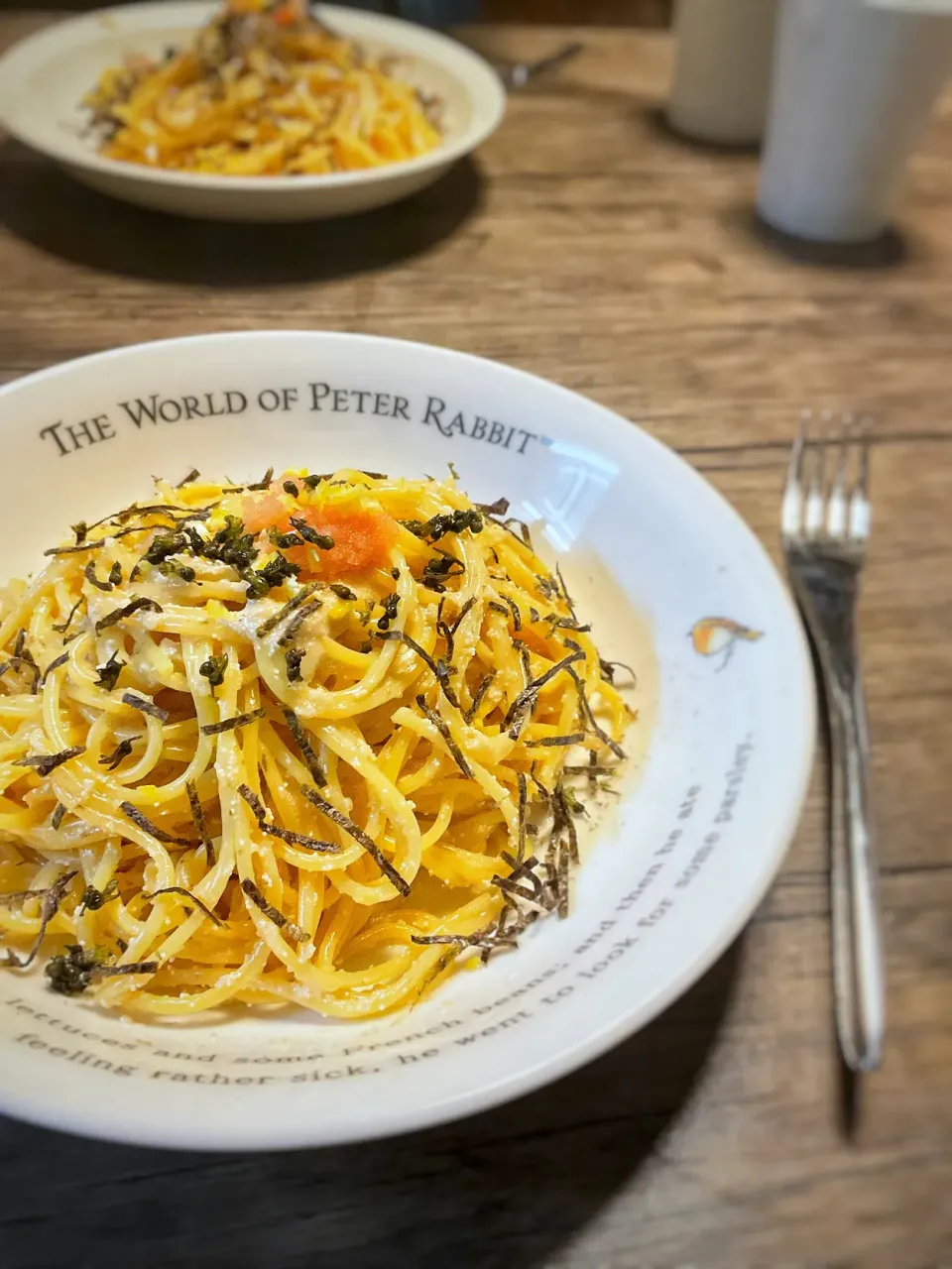 ⌘ガリバタ醤油明太子パスタ柚子&紫蘇の実風味|✼Bǝё-n✼さん