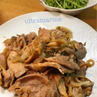 ＊しょうが焼きとさつまいものつる♪＊|ultramarineさん