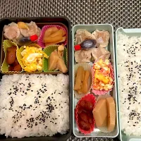 おっさん弁当　シューマン　筍　🫘　卵焼き　たくあん|ひげおやじさん