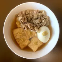 豚肉ロース玉子厚揚げ炊き合わせ|ばーさんさん