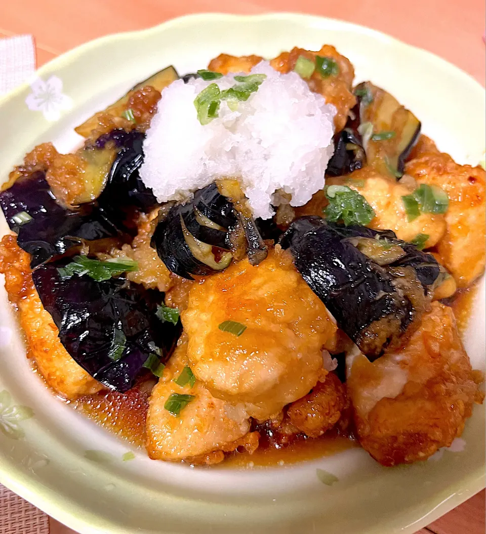 なすと鶏むね肉のみぞれ煮|まっふぃーさん