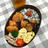 鶏とナスのポン酢炒め弁当|ルルさん