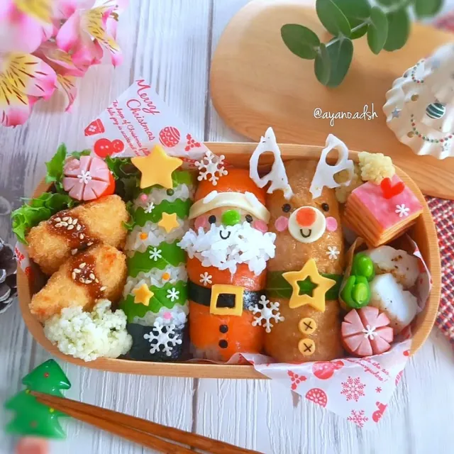 Snapdishの料理・レシピ写真:スティックおにぎりでクリスマス弁当🎅✨🎄✨｜お弁当で楽しむアドベントクリスマス『２週目♪』