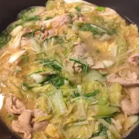 天下一品の鍋スープで後〆はマルタイラーメンで夜ごはん