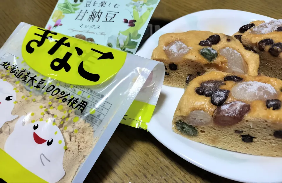 🫘甘納豆きな粉蒸しパン|みよぱさん