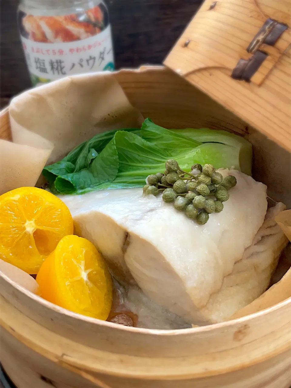 釣り魚🎣ハマチの塩糀パウダー蒸籠蒸し♨️|9421beruさん