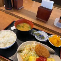 大阪市生野区林寺　街かど屋林寺店の和風オムレツの朝定食| タカちゃんさん