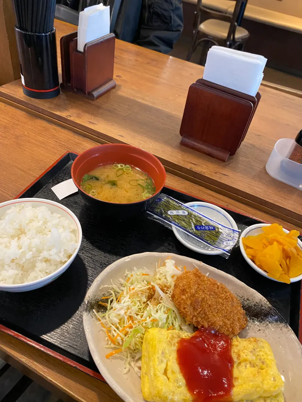 大阪市生野区林寺　街かど屋林寺店の和風オムレツの朝定食|タカちゃんさん