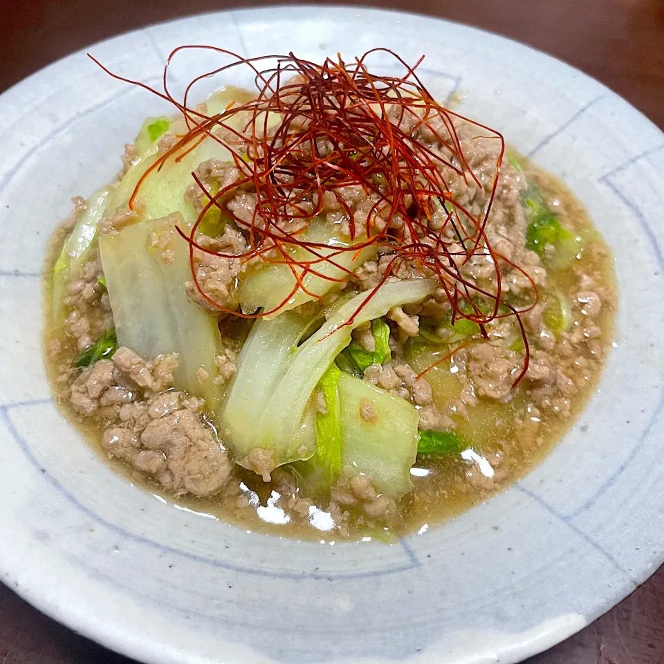 白菜の肉そぼろあんかけ|あーさん