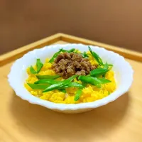 豆腐入り鶏そぼろの三色丼🥚|森のごはん屋さんさん