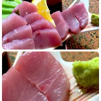 刺身定食の刺身 60cm位のヤズ(街中ではコレが普通にブリ🐟として売られてるから摩訶不思議🐟)|🐈⸒⸒⸒⸒つるのダンス🐈🐾さん